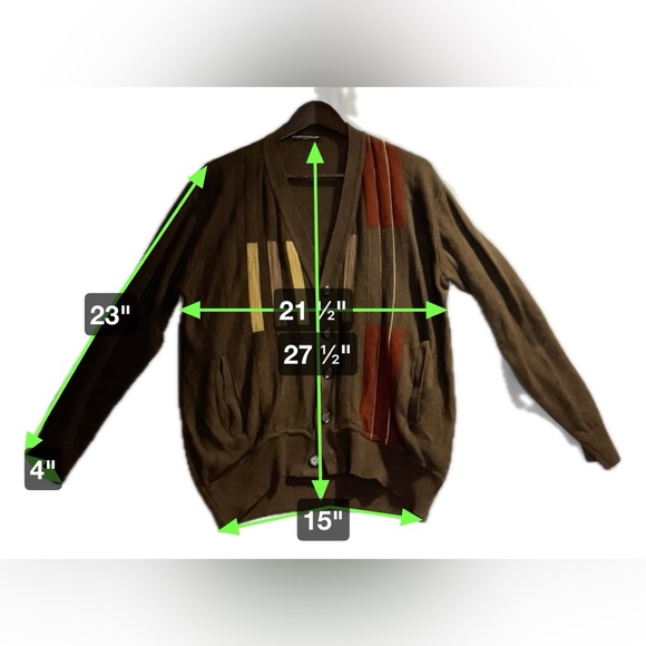 Vintage Porto Cruz Brown Wool Blend Cardigan Medium 90s Eclectic Grampa Cottage - Picture 6 of 7